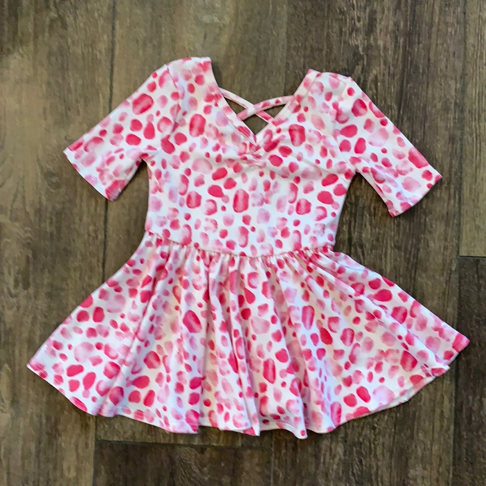 NWT Dot Dot Smile Ballerina Style Dress, Pink Print, SIZE 6-12 Months
